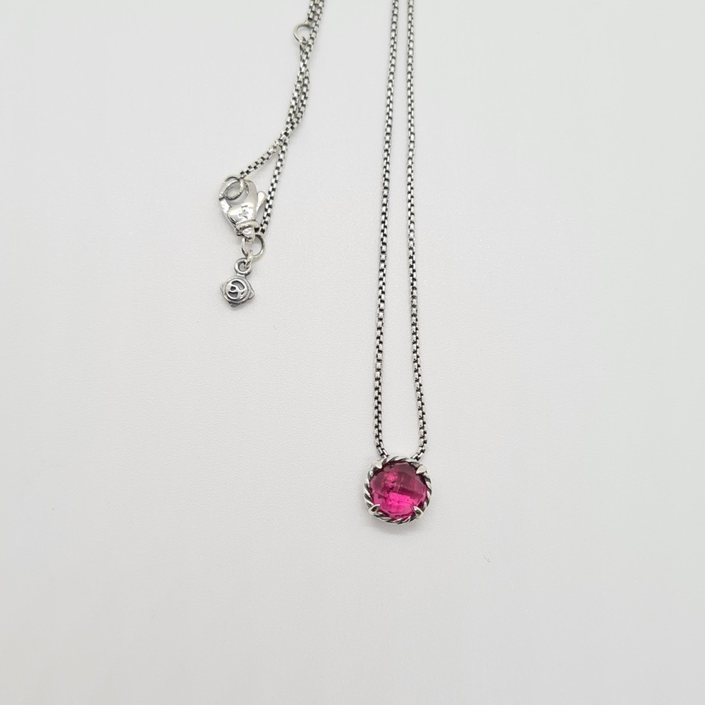 David Yurman Pink turmaline Necklace with sterling silver - Picture 4 of 6